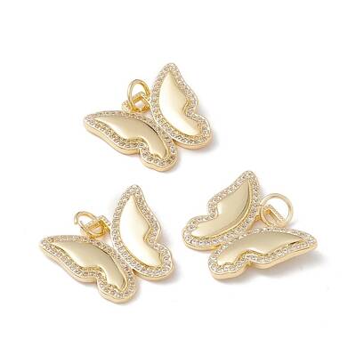 Brass Micro Pave Clear Cubic Zirconia Pendants