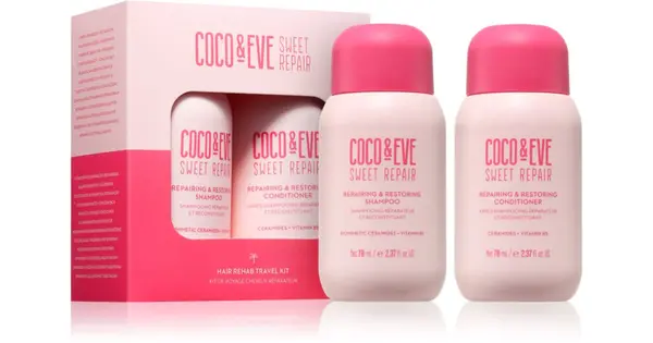 Coco & Eve Sweet Repair Rehab Travel Kit for Damaged and Dyed Hair 2×70 ml