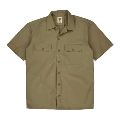 Dickies Short Sleeve Shirt - Medium Beige Polyester Blend