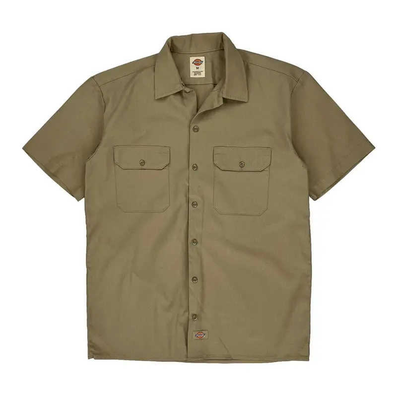 Dickies Short Sleeve Shirt - Medium Beige Polyester Blend