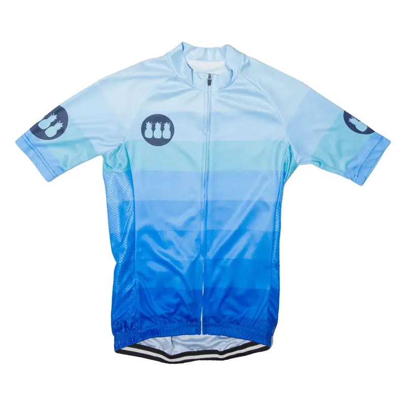 Cycling Full Zip Mens Jersey Blue High Neck S