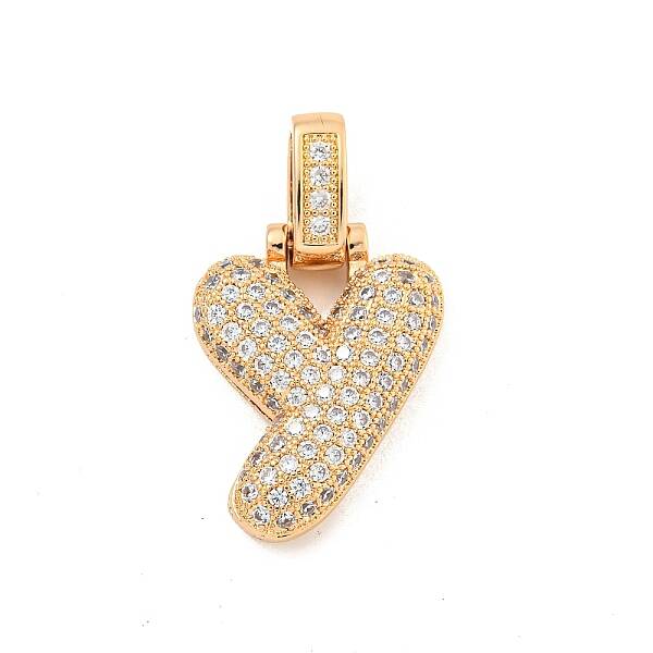 Brass Micro Pave Clear Cubic Zirconia Pendants