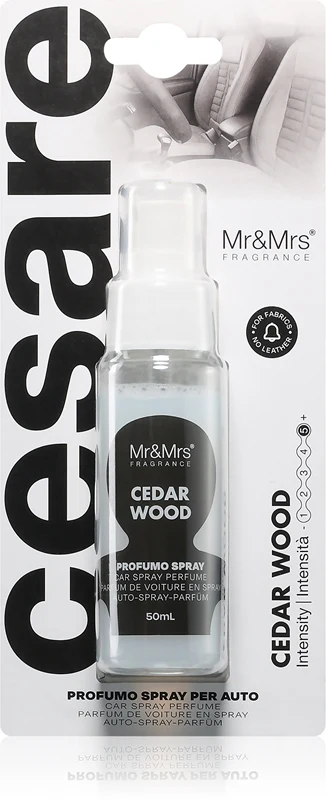 Mr & Mrs Fragrance Cesare Cedar Wood Car Air Freshener 50ml