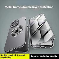 Mobile Phone Case - Premium Metal frame, plastic back panel, Double-Sided Full Cover, IP15 , Anti-Drop Protection, Suitable f...