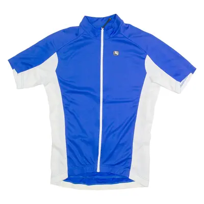 GIORDANA Cycling Zip Up Mens Jersey Blue High Neck M