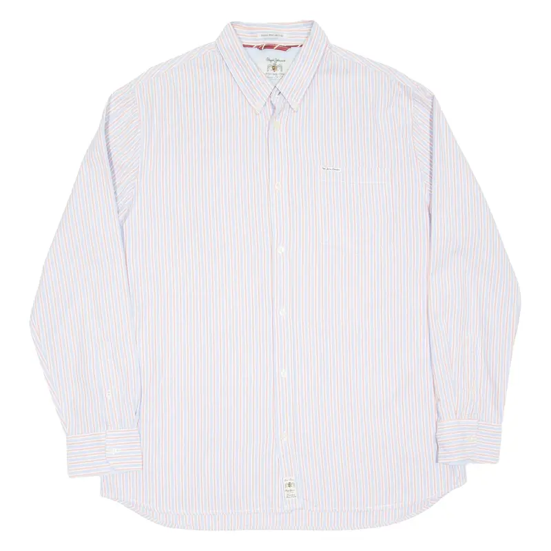 PEPE JEANS Mens Shirt Purple Striped Long Sleeve 2XL