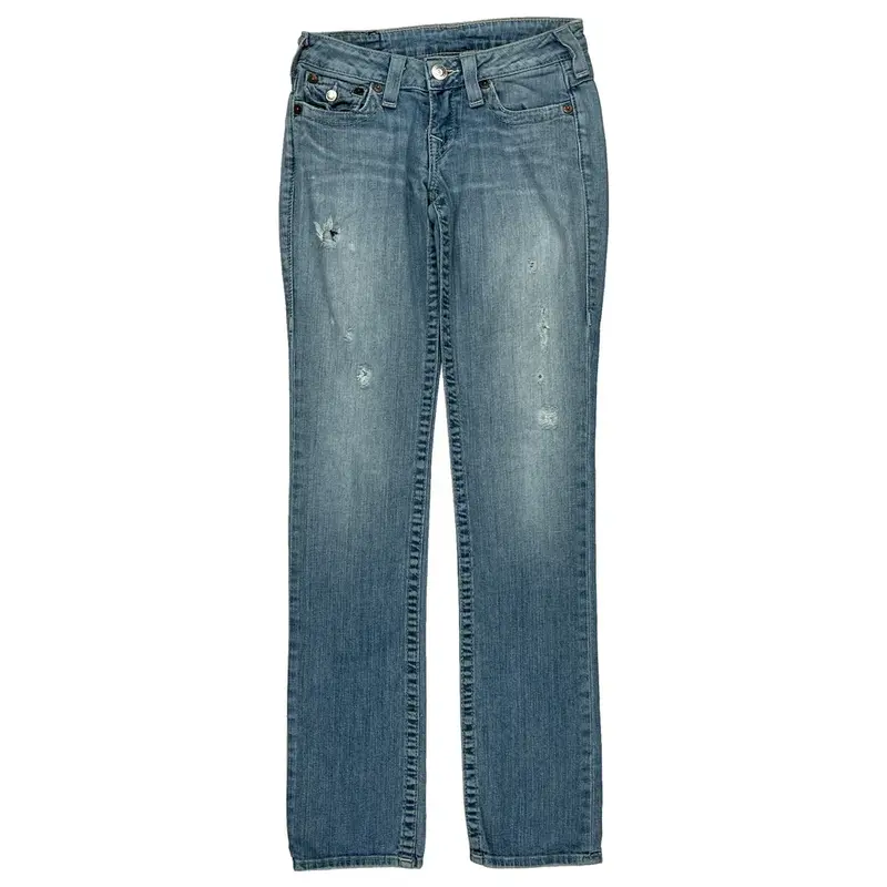 True Religion Skinny Fit Jeans - 26W UK 4 Light Wash Cotton Blend