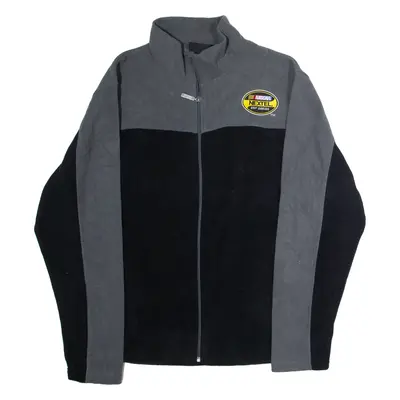 NASCAR NEXTEL Cup Series Mens Fleece Jacket Black Hooded Colourblock L