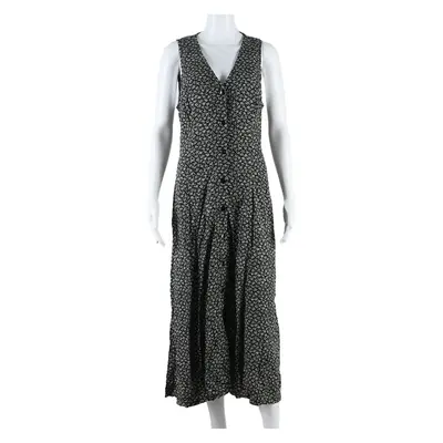 JAMIE BROOK Womens Tea Dress Black Floral Sleeveless Long M