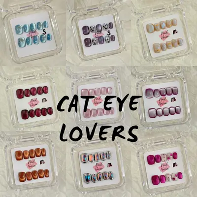 NailHaven| cat eye collection |all kinds of cat eye nails| short press-on nails   |cute nails| nails | acrylic press-on| fake...