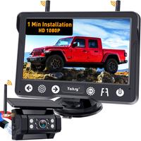 Wireless Backup Camera Magnetic for Truck: 1 Minute Easy Install HD 1080P Rear View Camera Solar - Portable Rechargeable 5 In...