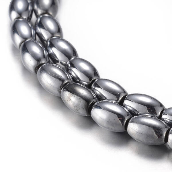 Electroplate Magnetic Synthetic Hematite Bead Strands