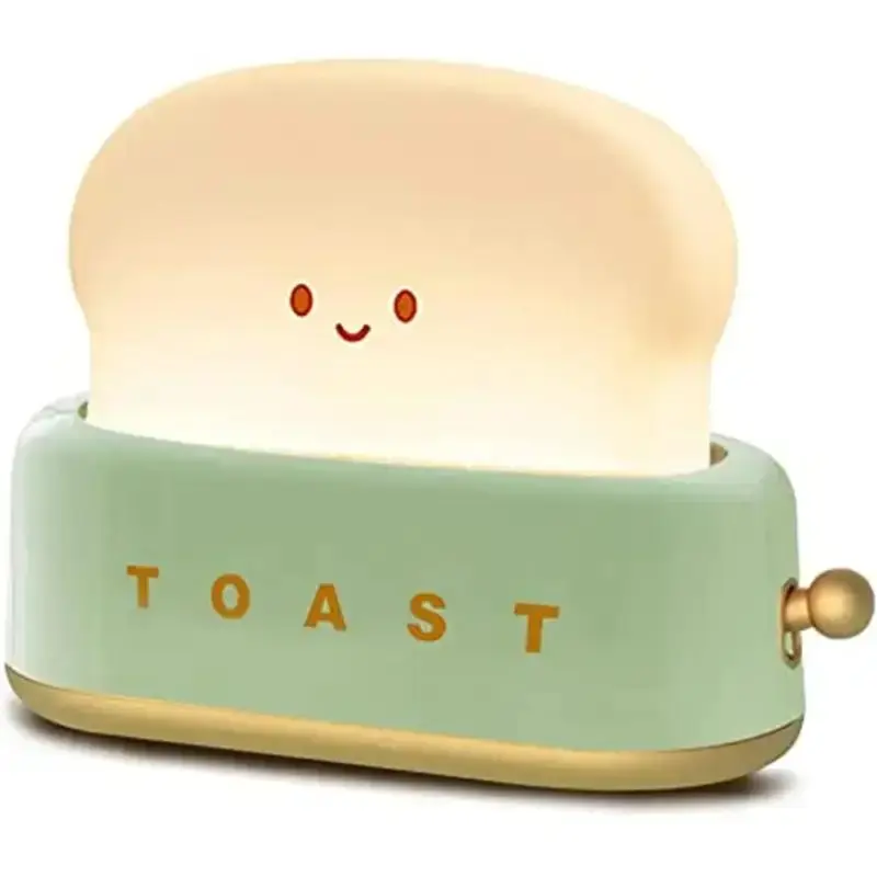Toast Bread Design Night Light (1 Count), Creative LED Night Light with Timer, USB Rechargeable Ambient Light For Bedroom, L...