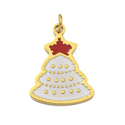 Christmas Theme Ion Plating(IP) 304 Stainless Steel Pendants