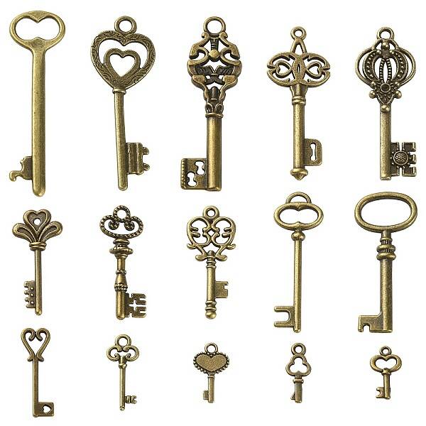 30Pcs 15 Style Tibetan Style Alloy Pendants