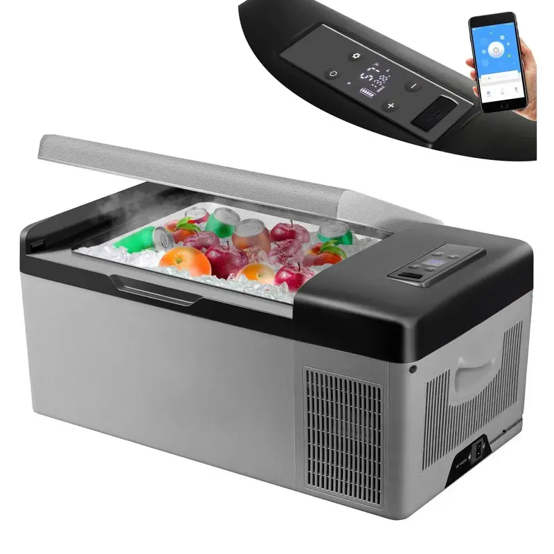 VEVOR 12 Volt Refrigerator with APP Control, Portable Mini Car Fridge w/ -4℉-68℉ Cooling Range & 12/24V DC & 110-240V AC ...