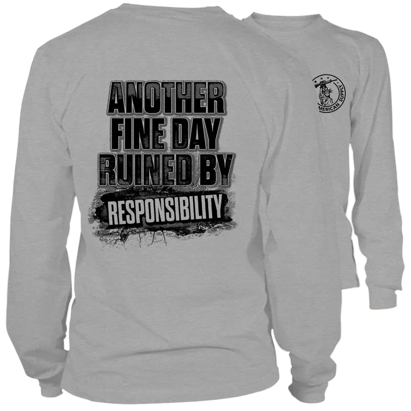 Responsibility - Long Sleeve Heather Gray T-Shirt