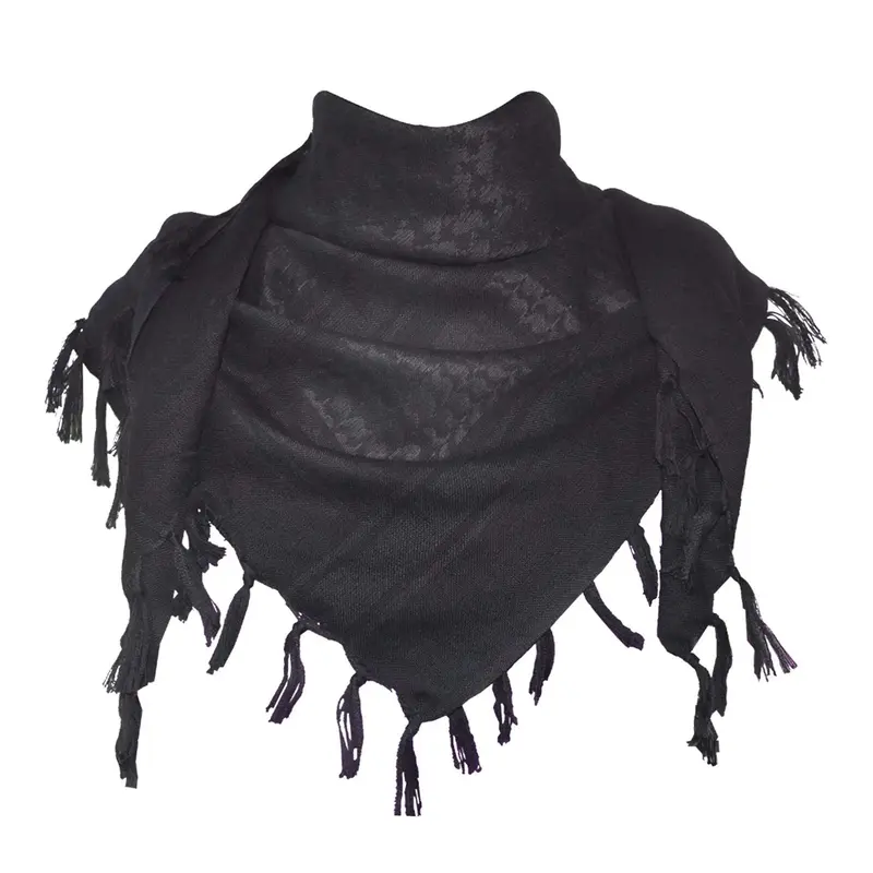 Cotton Shemagh Keffiyeh Tactical Desert Scarf Neck Head Wrap with Tassel for Men Women