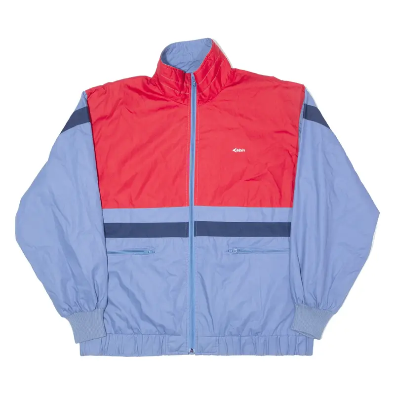 ALPIN Mens Track Jacket Blue 90s Colourblock XL