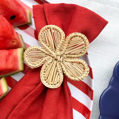 Flower - Napkin Ring - Sold by Set | Pack: Pack of 6