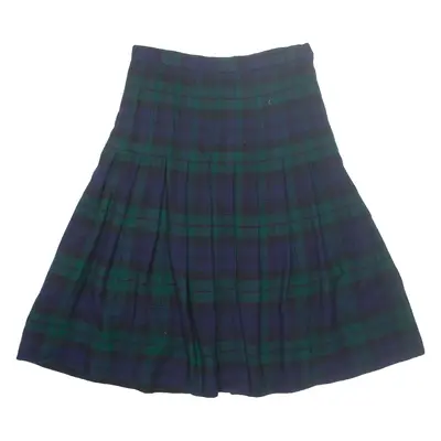 BURBERRY Womens Pleated Skirt Green Midi Check M