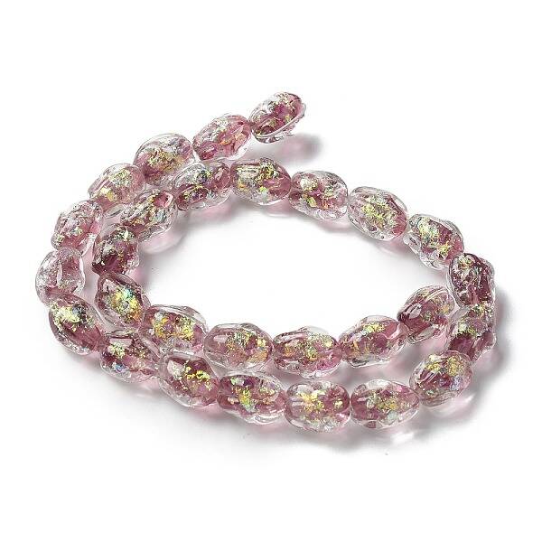 Handmade Foil Lampwork Beads Strands