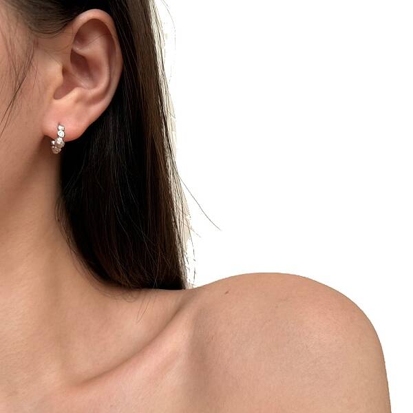 925 Sterling Silver Micro Pave Clear Cubic Zirconia Stud Earrings