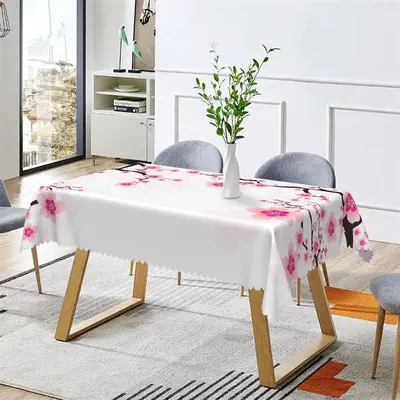 Modern Pink Flowers Spring Rectangle Tablecloth - Aperturee