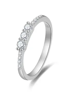 Beneto Sparkling Zirconia Engagement Ring AGG464 - Circumference: 62mm