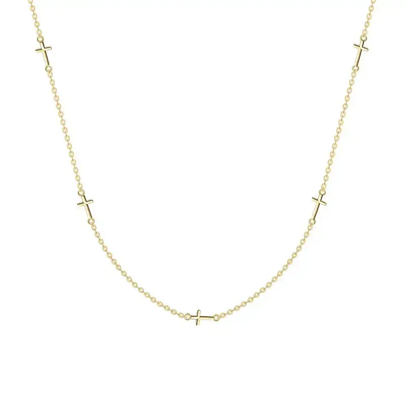14K Gold Cross Pendant Necklace