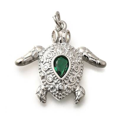 Brass Micro Pave Cubic Zirconia Pendants