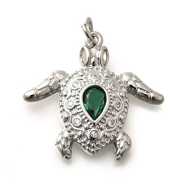 Brass Micro Pave Cubic Zirconia Pendants