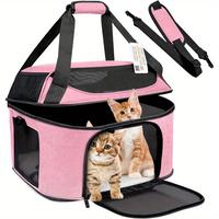 Large Cat Carrier Pet Carrier, Oeko-TEX Certified Soft Side Pet Carrier for Cat, Small Dog, Collapsible Travel Small Dog Carr...