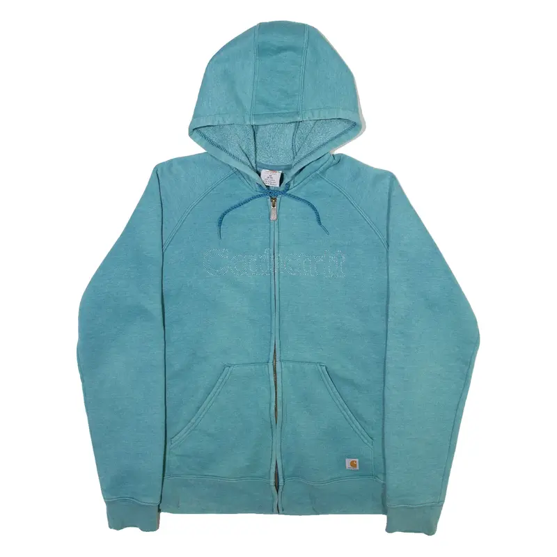 CARHARTT 8-10 Womens Green Hoodie Full Zip M