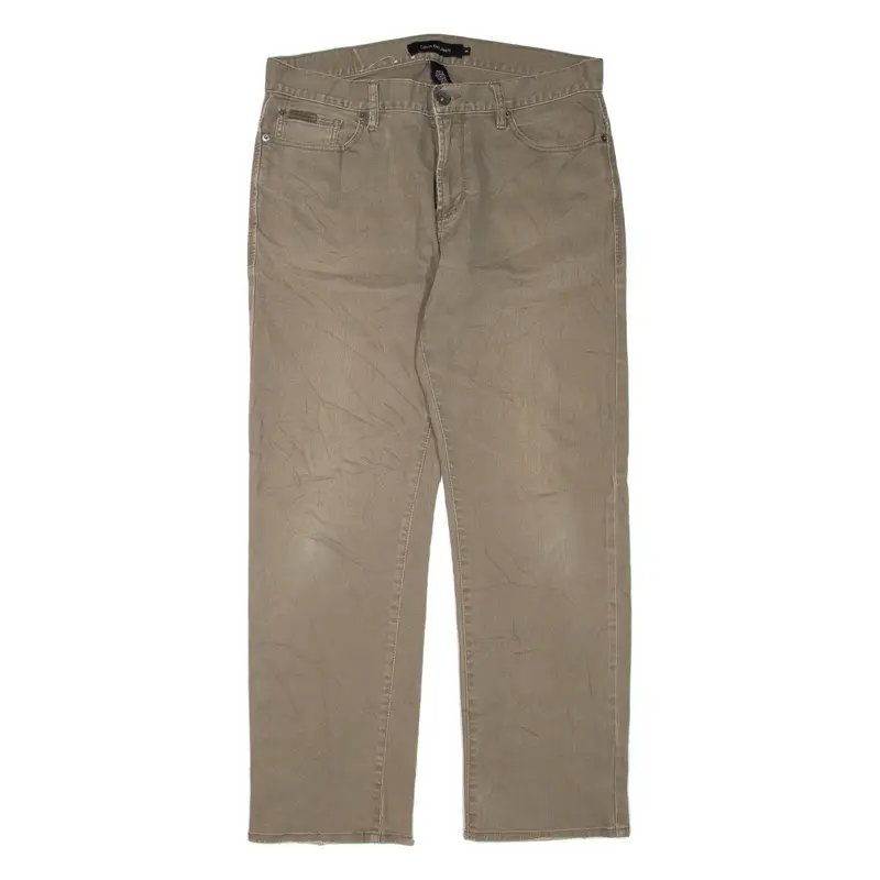 CALVIN KLEIN JEANS Womens Jeans Brown Regular Straight W35 L30