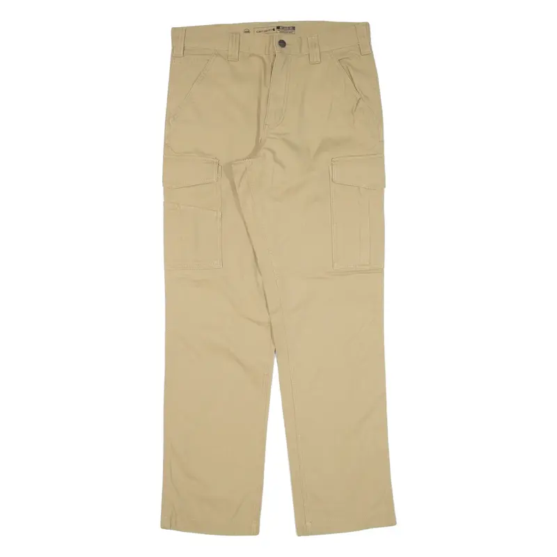 CARHARTT IRR Cargo Workwear Mens Trousers Beige Regular Straight W32 L32