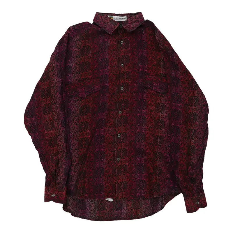 Alfredo Turri Patterned Shirt - Medium Purple Viscose