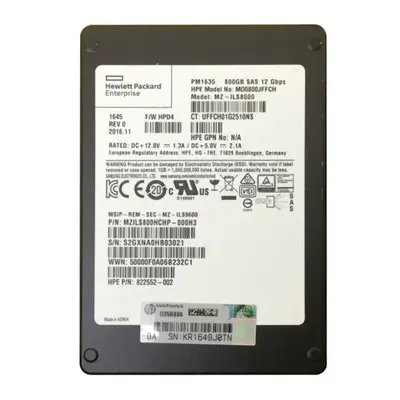 HP 822552-002 | 800GB SAS 12Gb/s Mixed Use 2.5-inch Solid State Drive