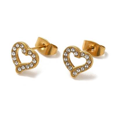 304 Stainless Steel Crystal Rhinestone Stud Earrings for Women