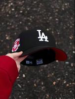 Black/Red Dodgers Baseball Hat-Embroidered Cotton Trucker Hat with Adjustable Metal Buckle Back Closure, Lightweight & Durabl...