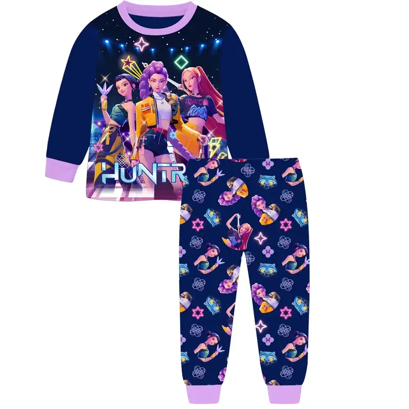 K-POP Demon Hunters Pyjamas Girls Long Sleeve Pjs Set Rumi Mira Zoe Music Party Christmas Gift Nightwear  tiger Merch Pajamas...