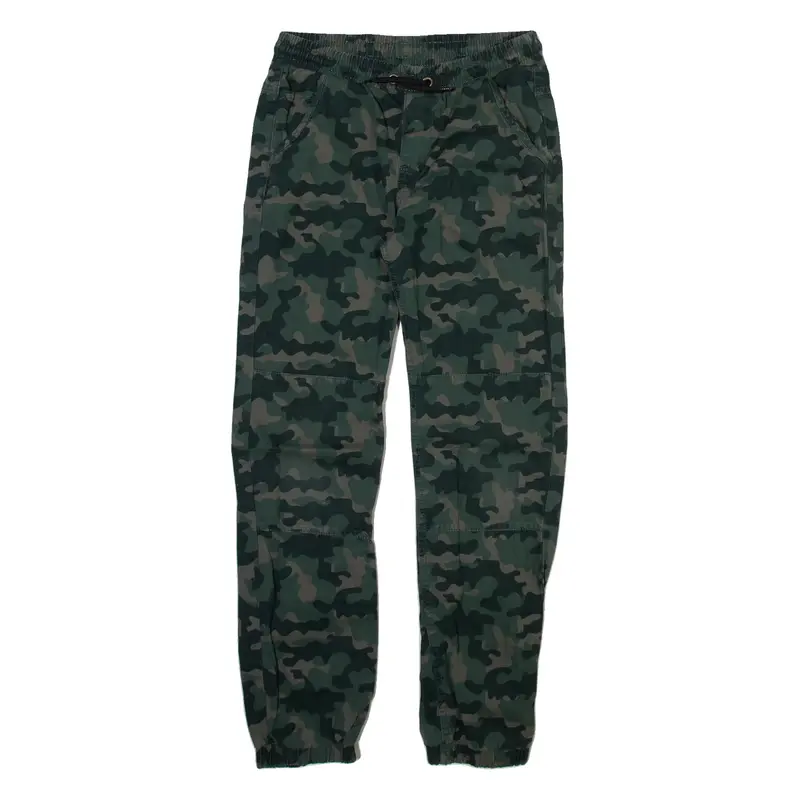 Camo Jogger Style Mens Trousers Green Regular Tapered W26 L26
