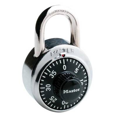 Master Lock Combination Dial Padlock, Black, Body Width: 1-7/8 (48Mm), Shackle Length: 3/4 (19Mm), Shackle Width: 13/16 (2...
