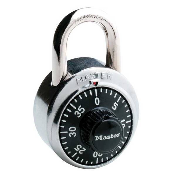 Master Lock Combination Dial Padlock, Black, Body Width: 1-7/8 (48Mm), Shackle Length: 3/4 (19Mm), Shackle Width: 13/16 (2...