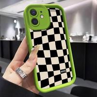 Checkerboard Pattern Phone Case, Anti-drop Cellphone Protective Case, Total Protective Shockproof Mobile Phone Cover for iPho...