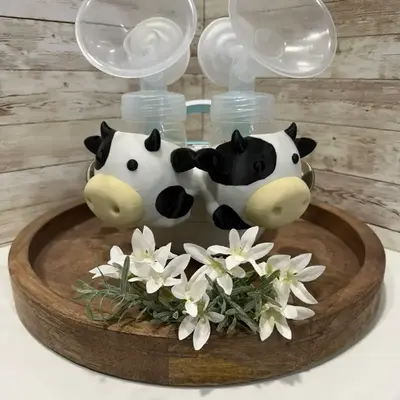 Bottle Holder for Spectra Breast Pump - Cow Themed