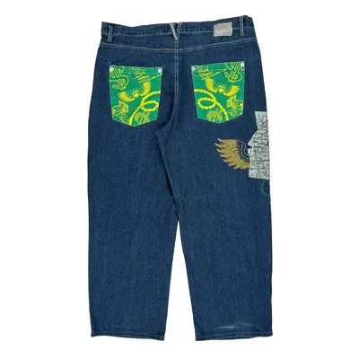 Five Elementz Embroidered Jeans - 41W 31L Blue Cotton