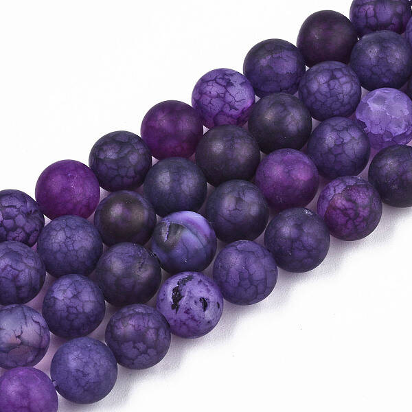 Natural Crackle Agate Beads Strands