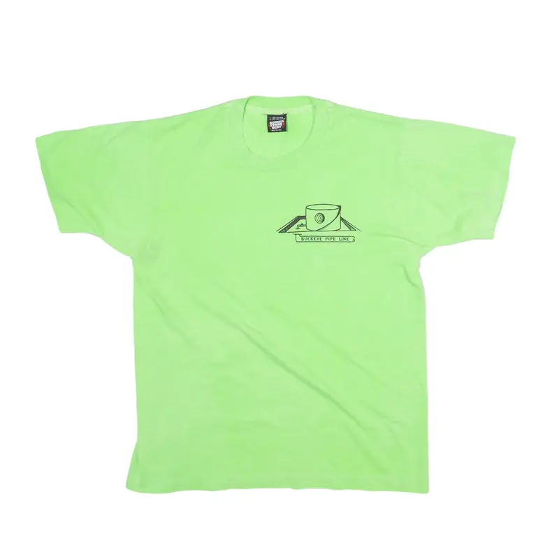 SCREEN STARS BEST Buckeyes Pipe Line T-Shirt Green Short Sleeve Mens L