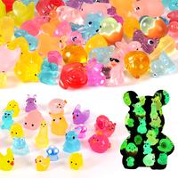 Luminous Mini Resin Animals 100 Pcs Tiny Animals Mini Ducks Tiny Frogs Dinosaurs Small Birds Little Rabbits Glow in The Dark ...